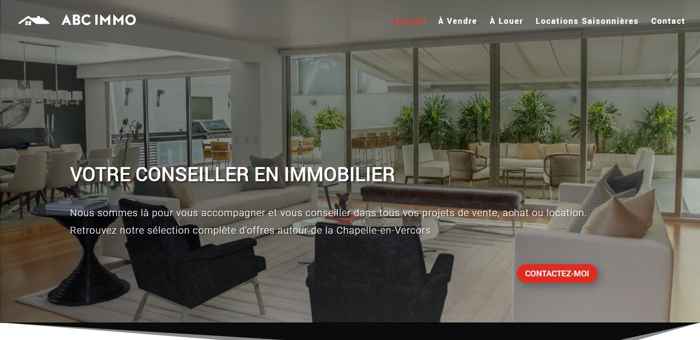 site ABC Immo réalisé par pogow design